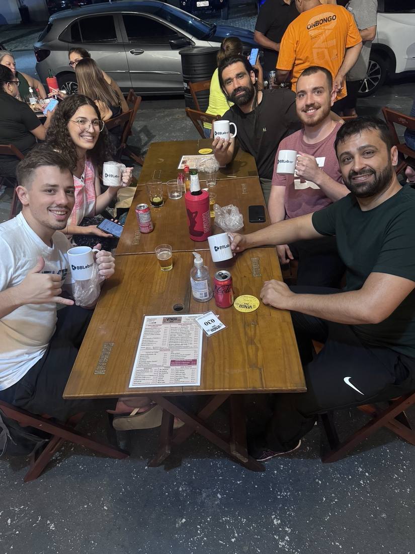 BBLab team at an informal group dinner